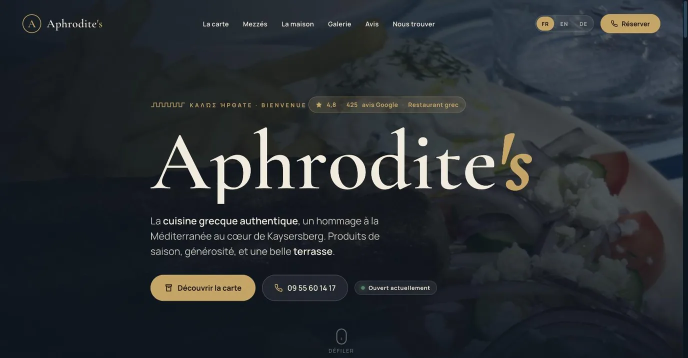 Site Aphrodite's — version ordinateur