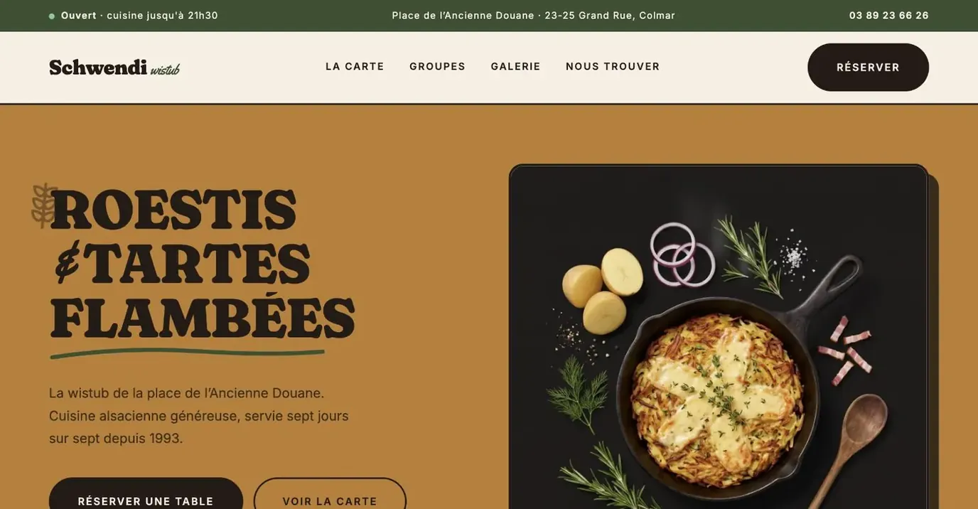 Site Schwendi Wistub — version ordinateur